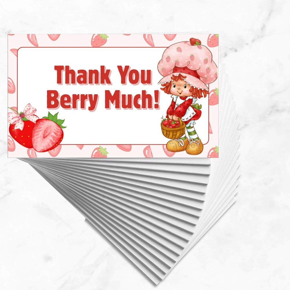 50 Pack  Thank You Cards Strawberry - Picture 2 of 4